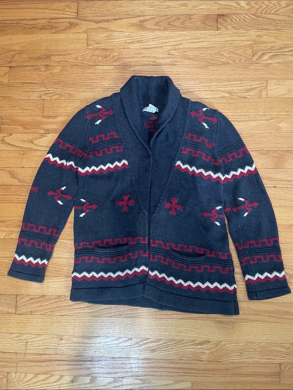Orvis Southwestern Sweater Cardigan Shawl Neck 100% cotton Small